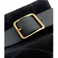 New Release Creation Chanel Quilted Suede Small Bucket Bag AS6584 Black 2026