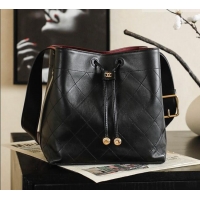 Grade Price Chanel Quilted Calfskin Small Bucket Bag AS6584 Black 2026