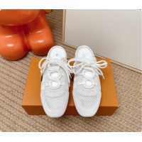 Pretty Style Louis Vuitton LV Sneakerina Open Back in Mesh & Suede 6072872 White 2026