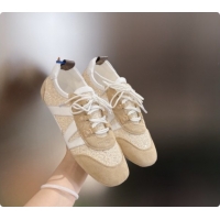 Durable Louis Vuitton LV Sneakerina Sneakers in Suede & Glitter 6072870 Beige 2026