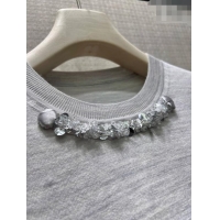 Grade Promotional Dior Wool Short-sleeved Sweater D082215 Grey 2026