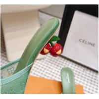 Luxurious LV X TM Mesh & Strass Mules with Cherry Heel 6072880 Green 2026