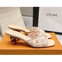 Good Quality LV X TM Mesh & Strass Mules with Cherry Heel 6072880 Beige 2026