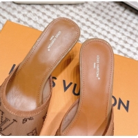 Grade Quality LV X TM Mesh & Strass Mules with Cherry Heel 6072880 Brown 2026