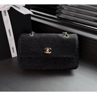 Big Discount Chanel Coco Beach Braided Raffia Flap Bag AS6088 Black 2026