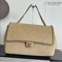 Best Grade Chanel x Pharrell XXL Maxi Flap Bag with Chain in Suede CH082424 Beige 2026