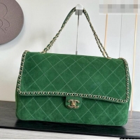 Hot Sell Cheap Chanel x Pharrell XXL Maxi Flap Bag with Chain in Suede CH082425 Green 2026