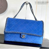Grade Design Chanel x Pharrell XXL Maxi Flap Bag with Chain in Suede CH082427 Blue 2026