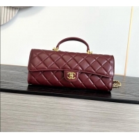 Traditional Specials Chanel Clutch with Chain in Lambskin AP5280 Burgundy 2026
