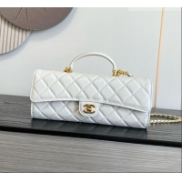 Famous Brand Chanel Clutch with Chain in Grained Calfskin AP5280 White 2026