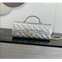 Sophisticated Discount Chanel Clutch with Chain in Grained Calfskin AP5280 Silver 2026