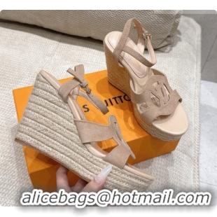 Most Popular Louis Vuitton LV Isola Wedge Espadrille Sandals in Beige Suede 6072889 2026