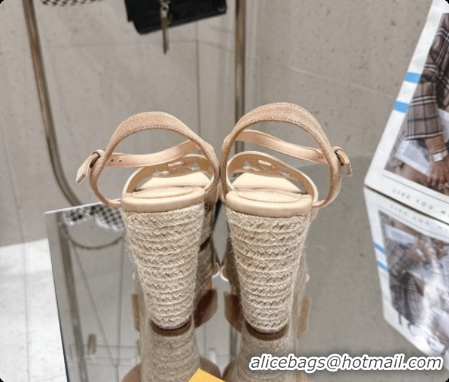 Most Popular Louis Vuitton LV Isola Wedge Espadrille Sandals in Beige Suede 6072889 2026