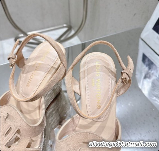 Most Popular Louis Vuitton LV Isola Wedge Espadrille Sandals in Beige Suede 6072889 2026