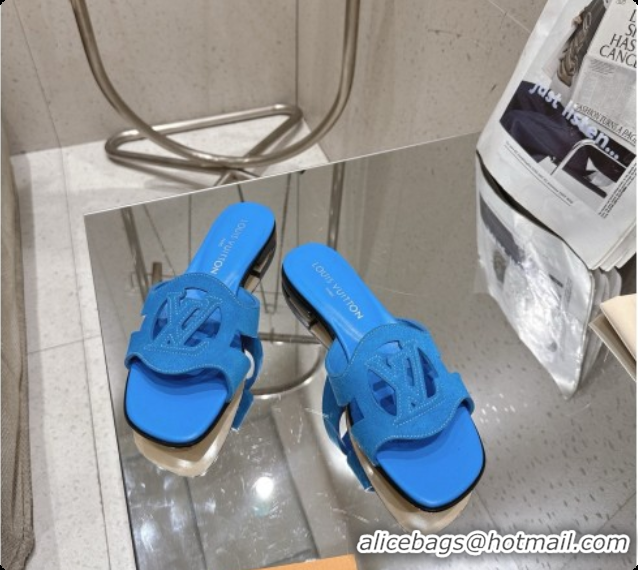 Good Quality Louis Vuitton LV Isola Flat Mule in Blue Suede 6072897 2026