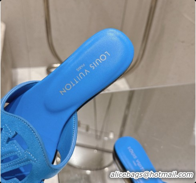 Good Quality Louis Vuitton LV Isola Flat Mule in Blue Suede 6072897 2026
