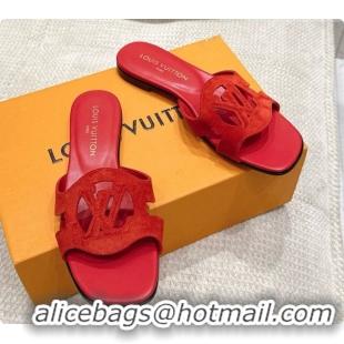 Popular Style Louis Vuitton LV Isola Flat Mule in Red Suede 6072898 2026