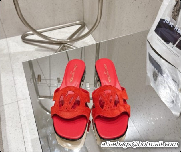Popular Style Louis Vuitton LV Isola Flat Mule in Red Suede 6072898 2026