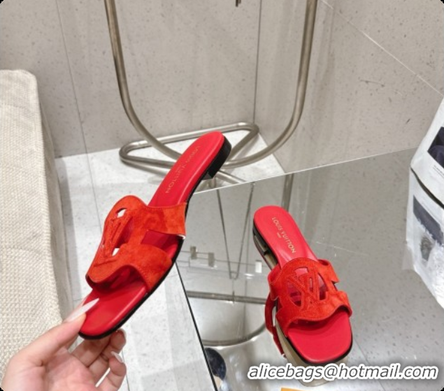 Popular Style Louis Vuitton LV Isola Flat Mule in Red Suede 6072898 2026