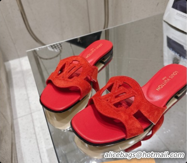 Popular Style Louis Vuitton LV Isola Flat Mule in Red Suede 6072898 2026