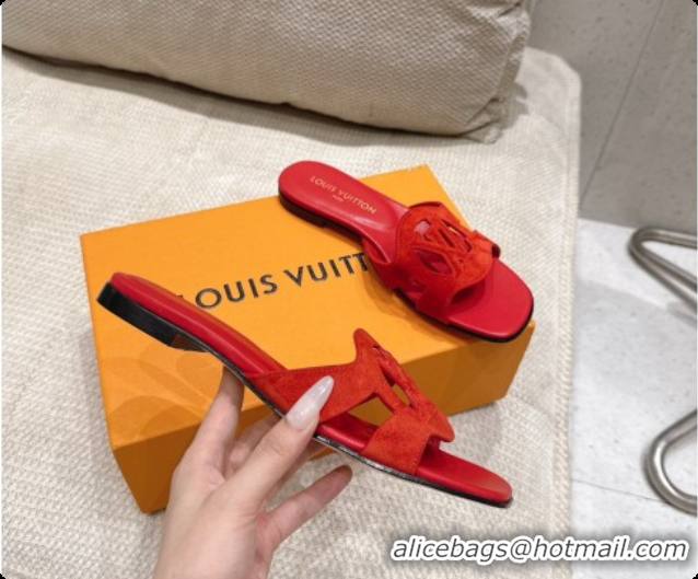 Popular Style Louis Vuitton LV Isola Flat Mule in Red Suede 6072898 2026