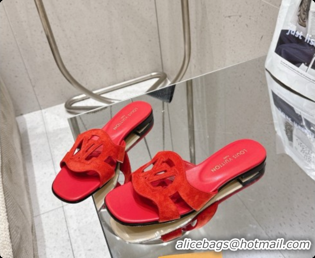 Popular Style Louis Vuitton LV Isola Flat Mule in Red Suede 6072898 2026