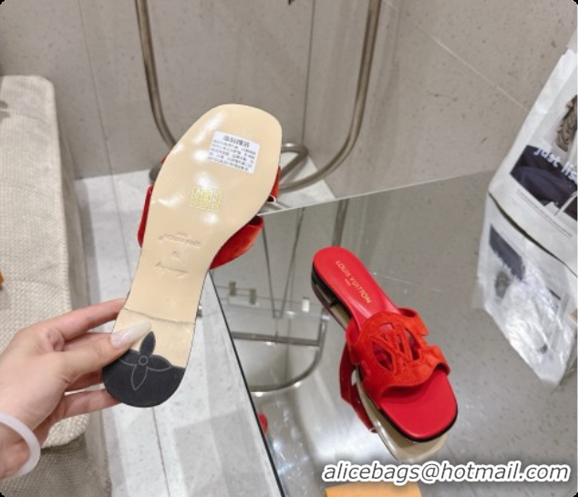 Popular Style Louis Vuitton LV Isola Flat Mule in Red Suede 6072898 2026
