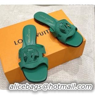 Good Product Louis Vuitton LV Isola Flat Mule in Green Suede 60728100 2026