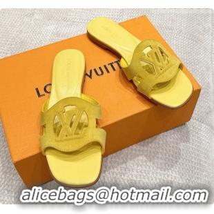 Perfect Louis Vuitton LV Isola Flat Mule in Yellow Suede 6072899 2026