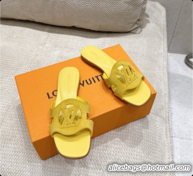Perfect Louis Vuitton LV Isola Flat Mule in Yellow Suede 6072899 2026