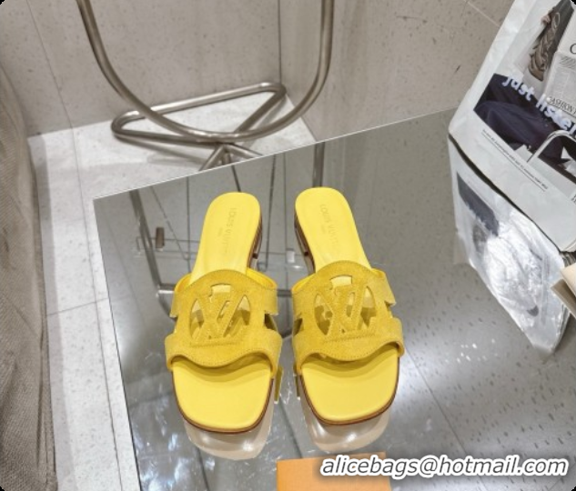 Perfect Louis Vuitton LV Isola Flat Mule in Yellow Suede 6072899 2026
