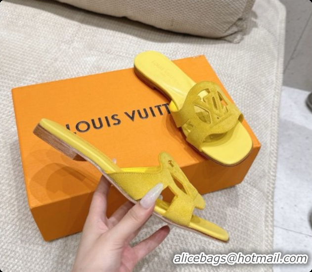 Perfect Louis Vuitton LV Isola Flat Mule in Yellow Suede 6072899 2026