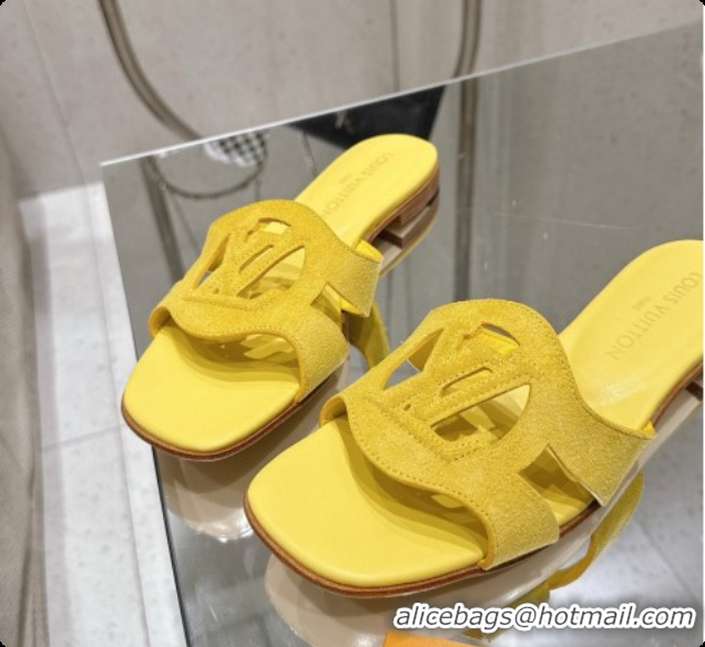 Perfect Louis Vuitton LV Isola Flat Mule in Yellow Suede 6072899 2026
