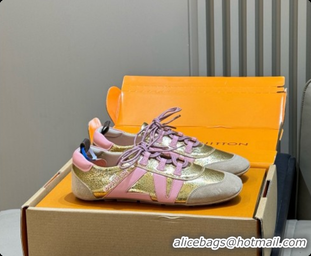 Unique Style Louis Vuitton LV Sneakerina in Mix of Materials Gold 60728101 2026