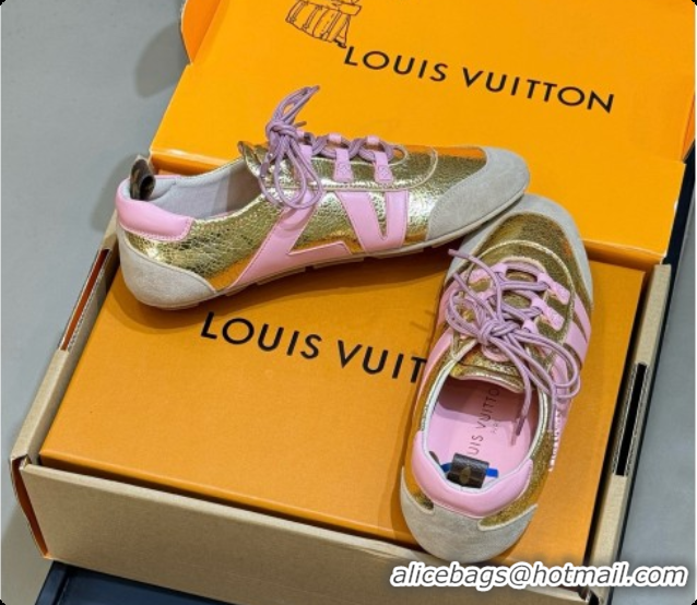 Unique Style Louis Vuitton LV Sneakerina in Mix of Materials Gold 60728101 2026