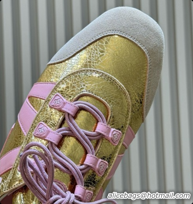 Unique Style Louis Vuitton LV Sneakerina in Mix of Materials Gold 60728101 2026