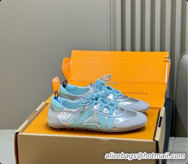 Stylish Louis Vuitton LV Sneakerina in Mix of Materials Silver/Blue 60728102 2026