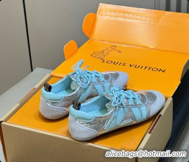 Stylish Louis Vuitton LV Sneakerina in Mix of Materials Silver/Blue 60728102 2026