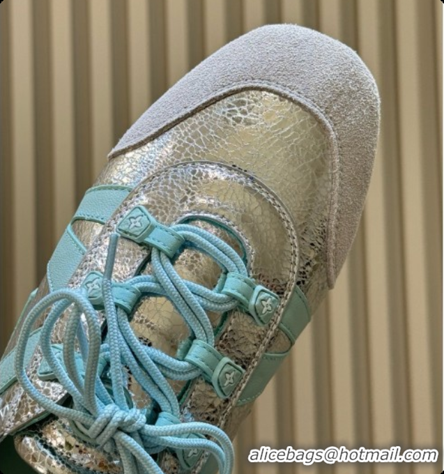 Stylish Louis Vuitton LV Sneakerina in Mix of Materials Silver/Blue 60728102 2026