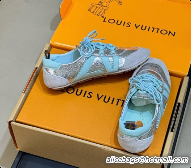 Stylish Louis Vuitton LV Sneakerina in Mix of Materials Silver/Blue 60728102 2026