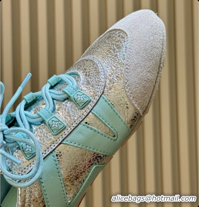 Stylish Louis Vuitton LV Sneakerina in Mix of Materials Silver/Blue 60728102 2026