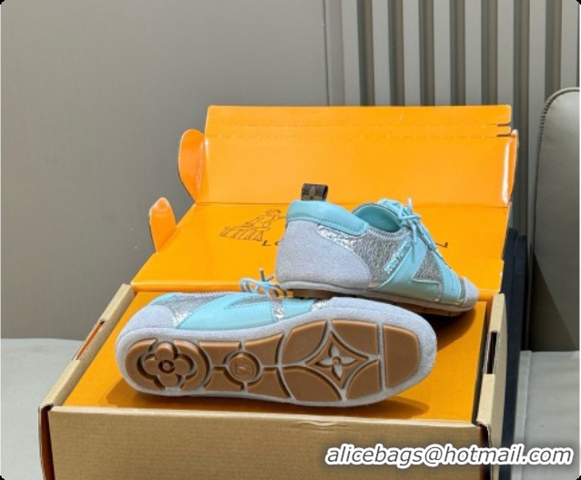 Stylish Louis Vuitton LV Sneakerina in Mix of Materials Silver/Blue 60728102 2026