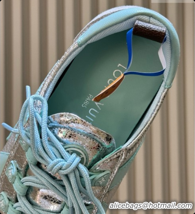 Stylish Louis Vuitton LV Sneakerina in Mix of Materials Silver/Blue 60728102 2026