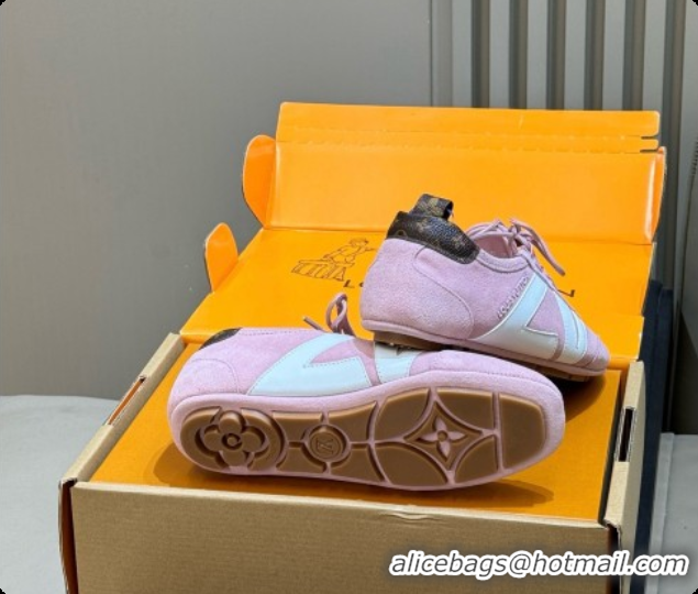 Low Cost Louis Vuitton LV Sneakerina in Suede Pink/White 60728103 2026