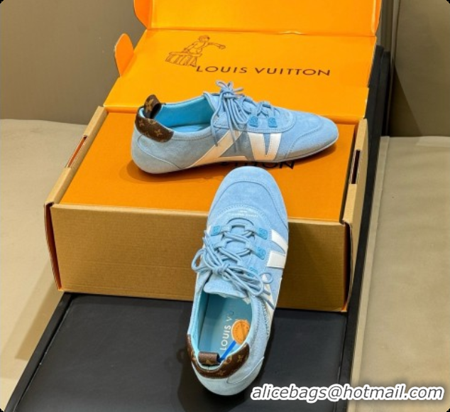 Low Price Louis Vuitton LV Sneakerina in Suede Blue/White 60728103 2026