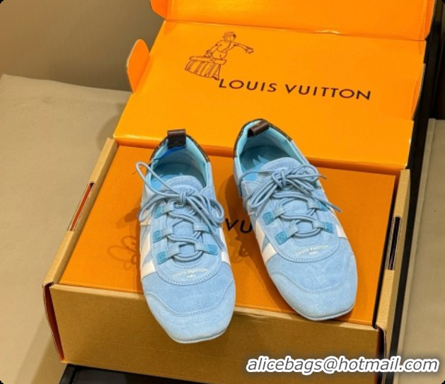 Low Price Louis Vuitton LV Sneakerina in Suede Blue/White 60728103 2026