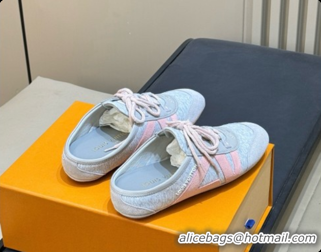 Pretty Style Louis Vuitton LV Sneakerina Open Back in Fabric & Leather Grey/Pink 0728110 2026