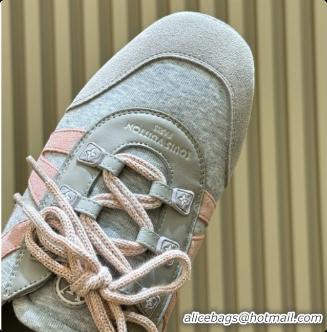 Pretty Style Louis Vuitton LV Sneakerina Open Back in Fabric & Leather Grey/Pink 0728110 2026