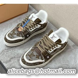 Purchase Louis Vuitton LV Trainer Sneaker in Calf leather & Monogram Denim Deep Green 60728111 2026