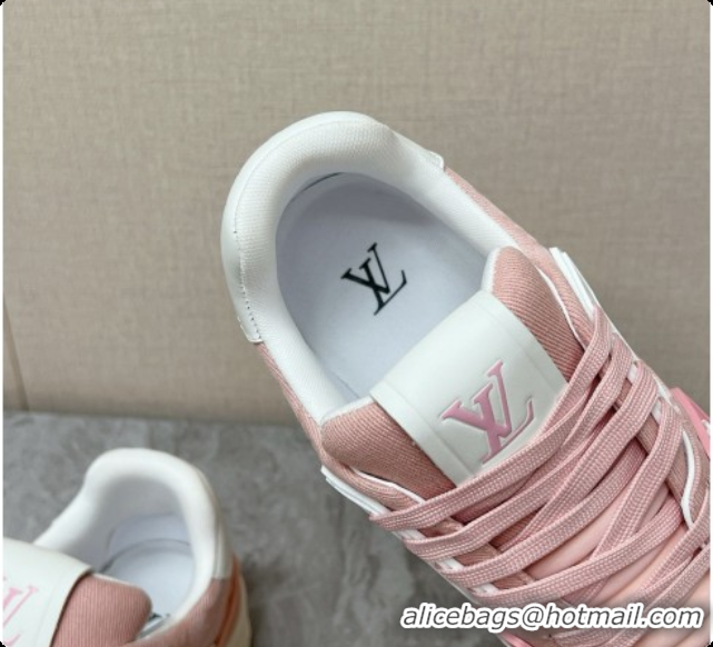 Best Grade Louis Vuitton LV Trainer Sneaker in Calf leather & Monogram Denim Pink 60728116 2026